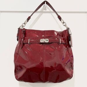 Coach Chelsea Patent Leather Hobo Purse Bag Crimson Red NWOT